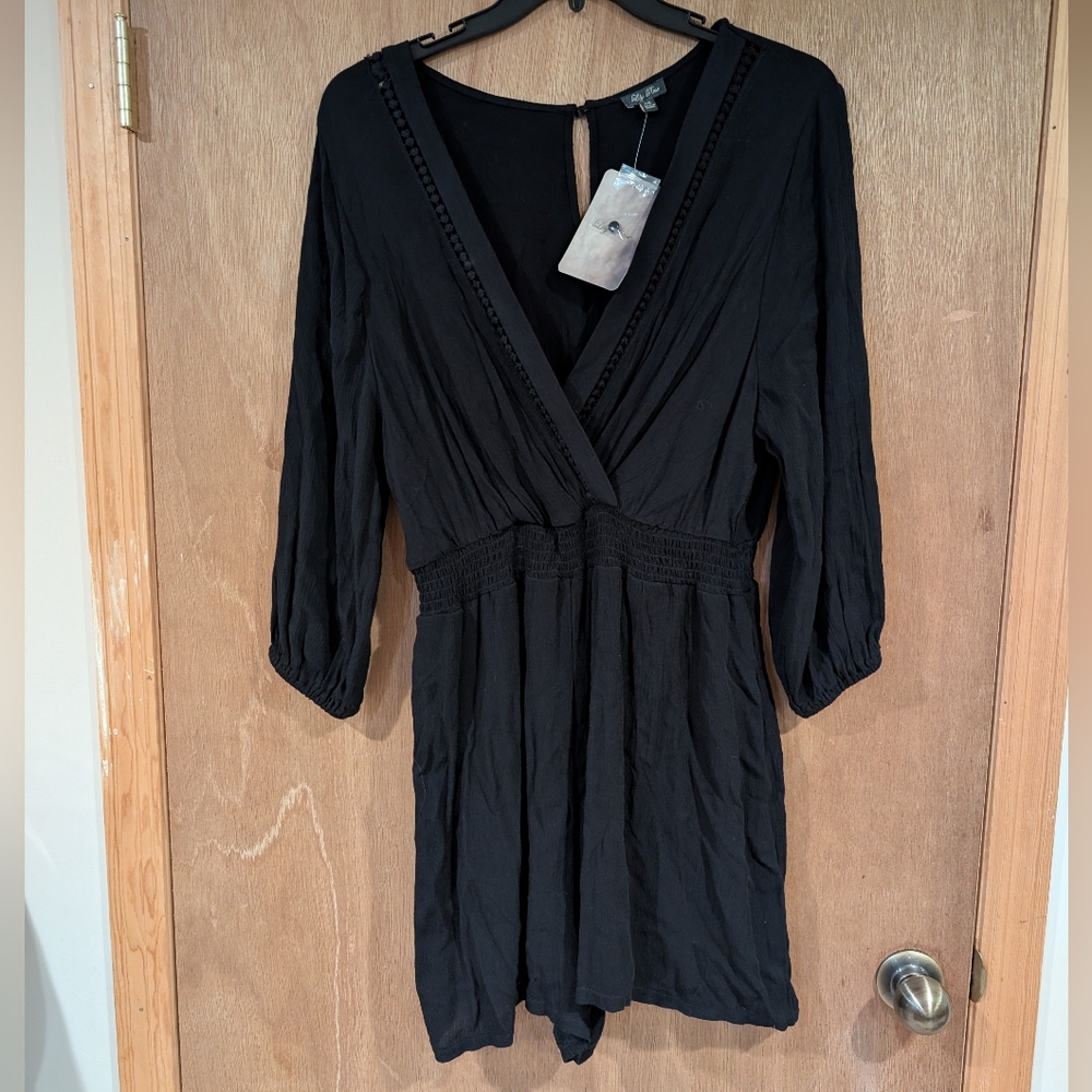 Black V-Neck Romper NWT